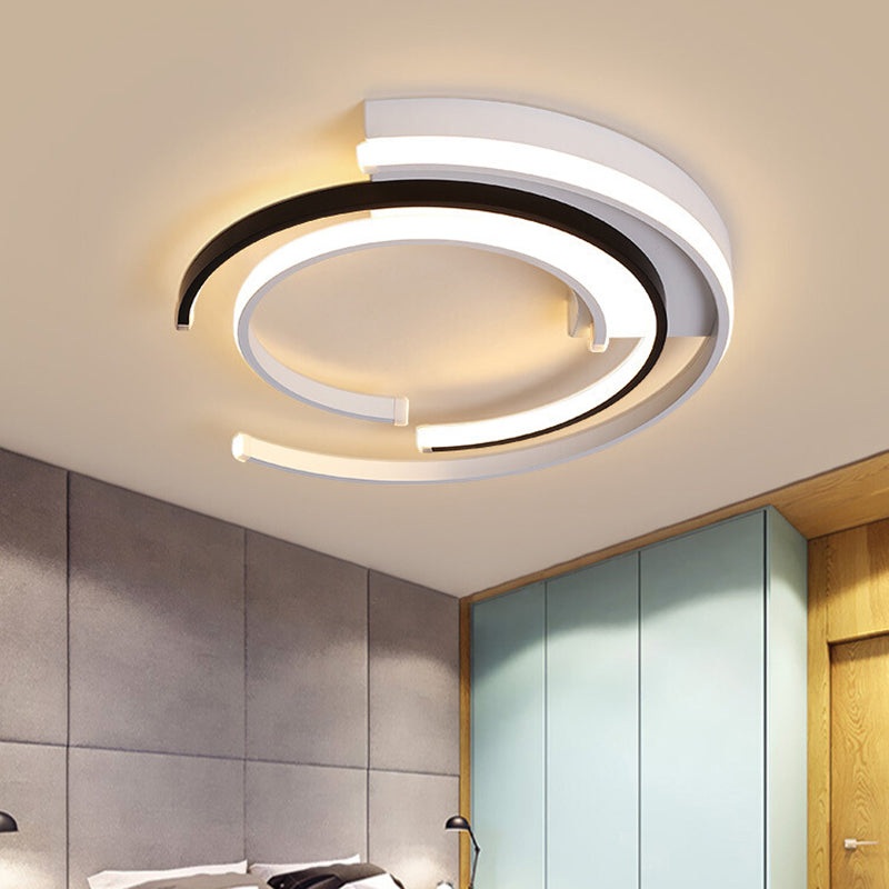 Contemporary Scandinavian Round Iron Aluminum LED Flush Mount Ceiling Light For Living Room