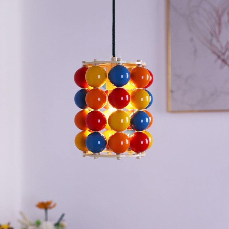 Contemporary Scandinavian Colorful Magic Bean Iron 1-Light Pendant Light For Living Room