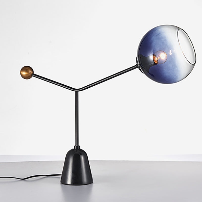 Modern Minimalist Branch Orb Marble Glass 1-Light Table Lamp For Living Room