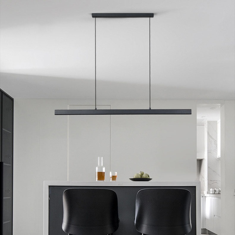 Modern Minimalist Long Aluminum Acrylic LED Island Light Pendant Light For Dining Room