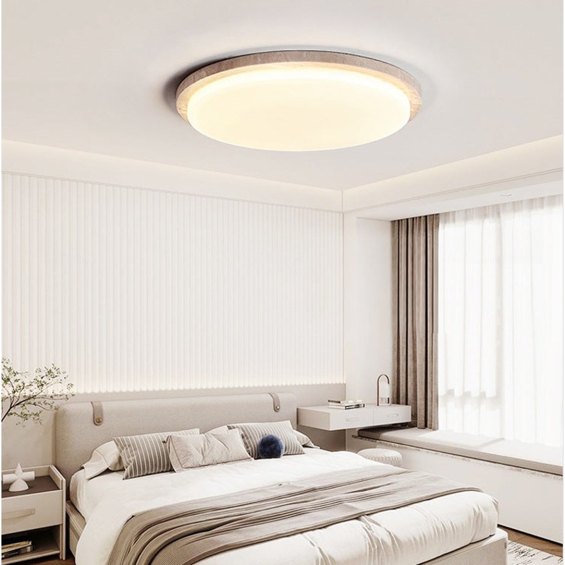 Modern Minimalist Round Steel LED Flush Mount Ceiling Light For Bedroom