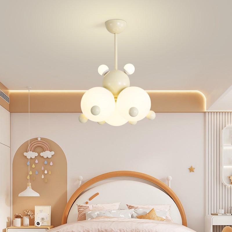 Modern Art Deco Iron PE Beetle Shade 3-Light Chandelier For Bedroom