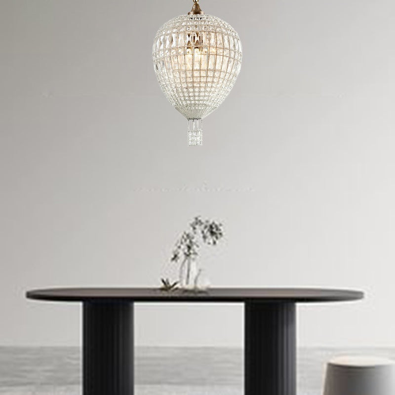 Modern Art Deco Hot Air Balloon Shaped Iron Crystal 1/3/6 Light Chandelier For Living Room