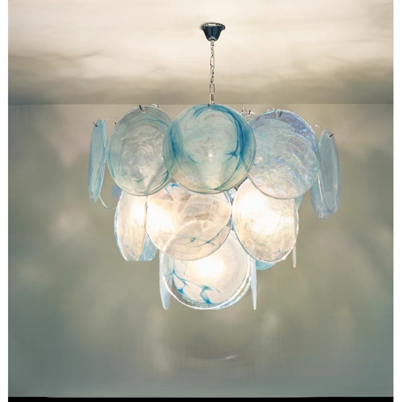 Traditional French Flower Shaped Iron Glass 5/9/12 Light Chandelier For Living Room