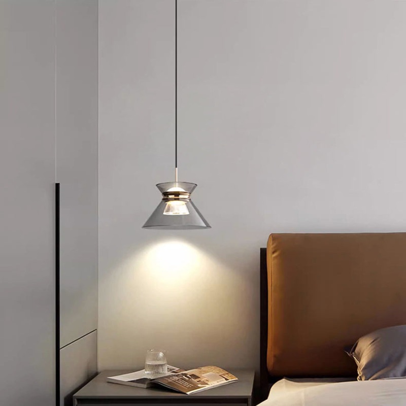 Modern Minimalist Round Funnel Hardware Acrylic LED Island Light Chandelier For Dining Room