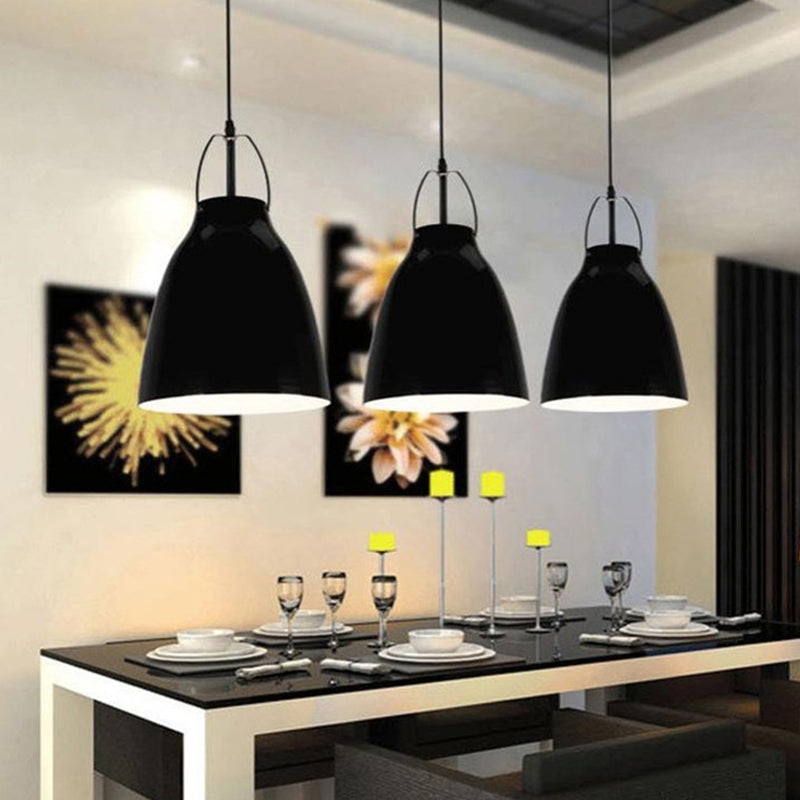 Contemporary Nordic Aluminum Bell 1-Light Pendant Light For Dining Room