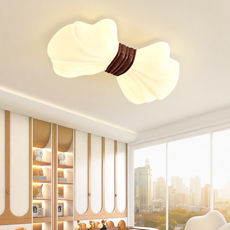 Modern Art Deco Butterfly Bow PE Iron LED Flush Mount Ceiling Light For Living Room