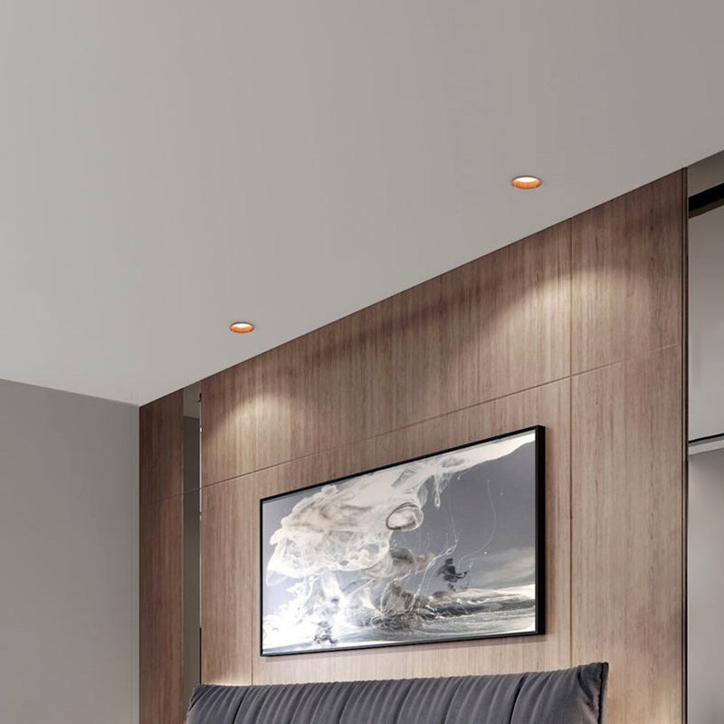 Traditional Vintage Hole Lamp Round Basin Aluminum Acrylic LED Flush Mount Ceiling Light For Bedroom
