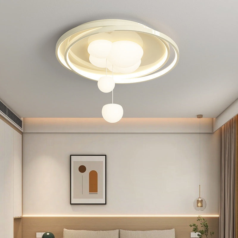 Contemporary Nordic Iron Acrylic Round LED Flush Mount Ceiling Light For Bedroom