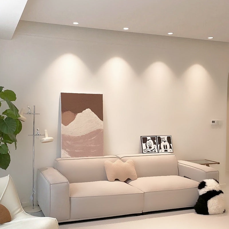 Modern Minimalist Aluminum Round LED Recessed Spotlight Flush Mount Ceiling Light For Living Room