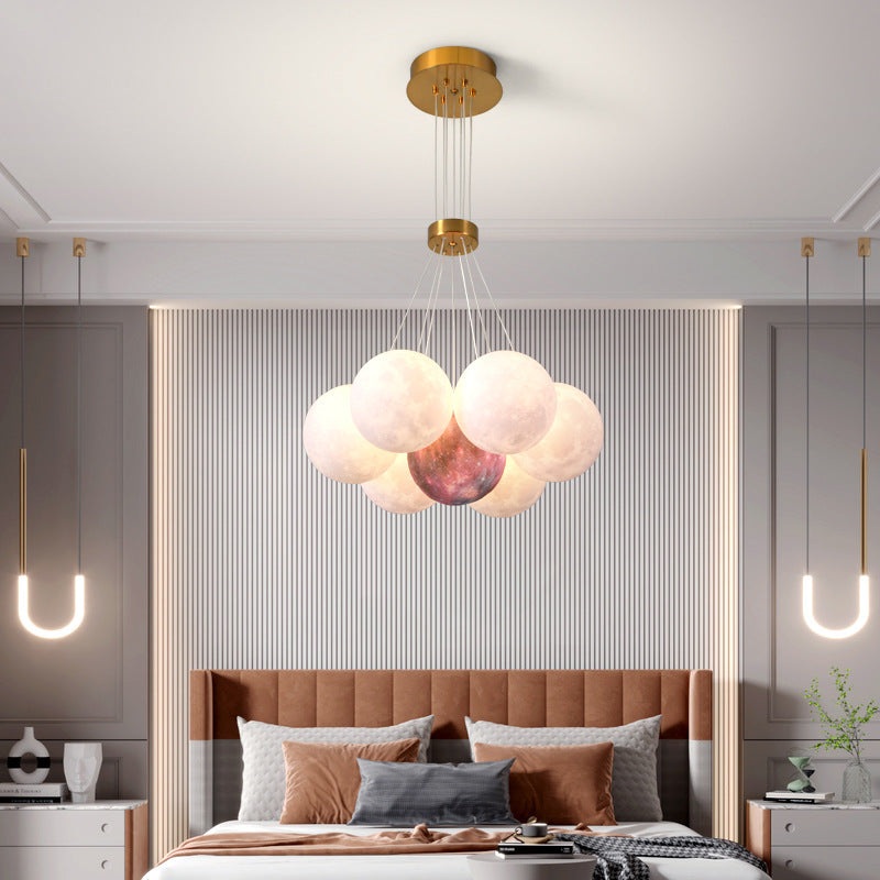Contemporary Creative Moon PLA Bubble Ball Shade 7/13/19- Light Chandelier For Living Room