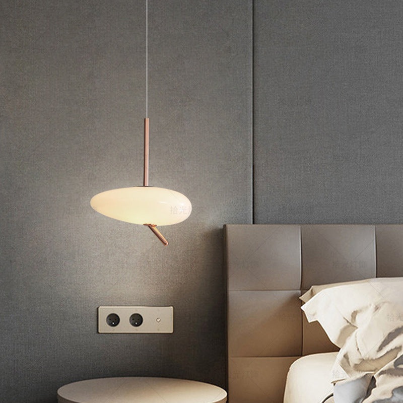 Contemporary Nordic PVC Iron Cobblestone Touch Sensor LED Pendant Light For Bedside