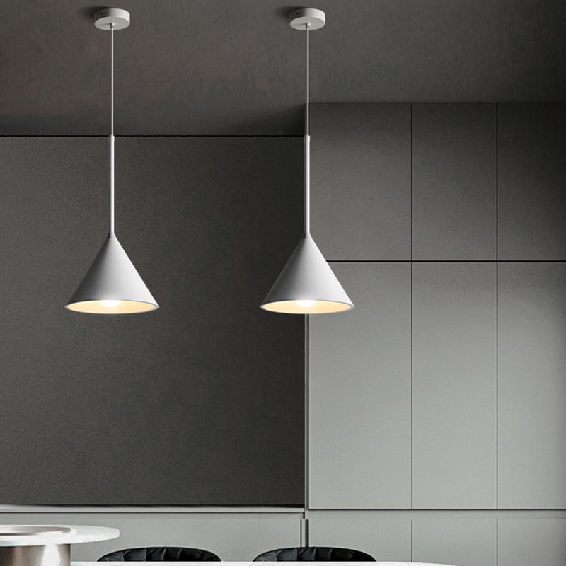 Contemporary Scandinavian Cone Marshmallow Round Resin Hardware 1-Light Pendant Light For Living Room