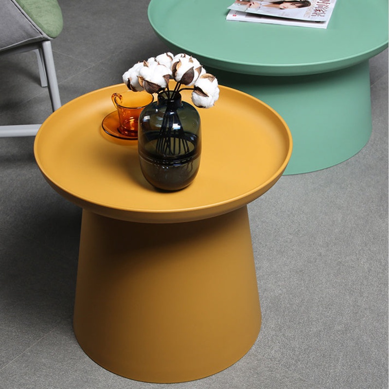 Modern Minimalist Disc Round PP End Table 1-Tier For Living Room