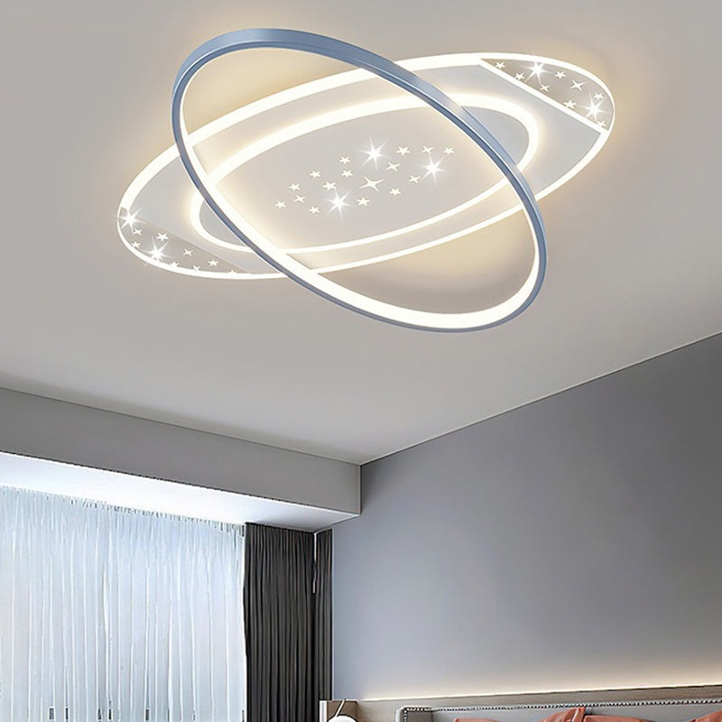 Modern Minimalist Oval Round Square Rectangle Acrylic Iron LED Flush Mount Ceiling Light For Living Room