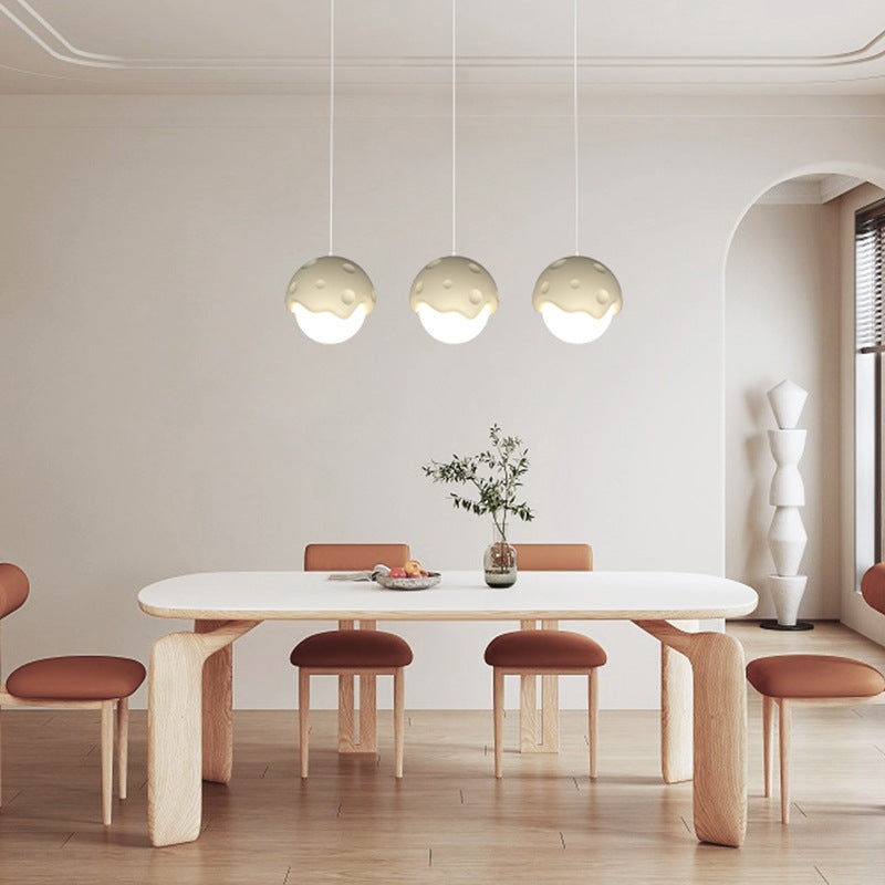 Contemporary Creative Cream Strawberry Resin 1-Light Pendant Light For Living Room