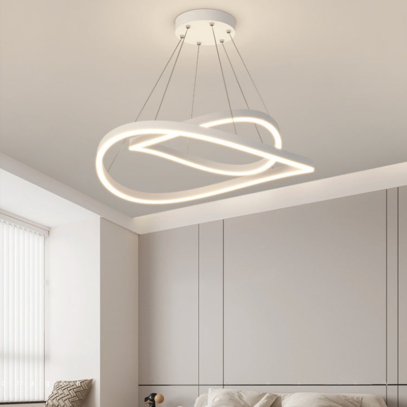 Contemporary Creative Curve Iron Aluminum LED Chandelier For Bedroom