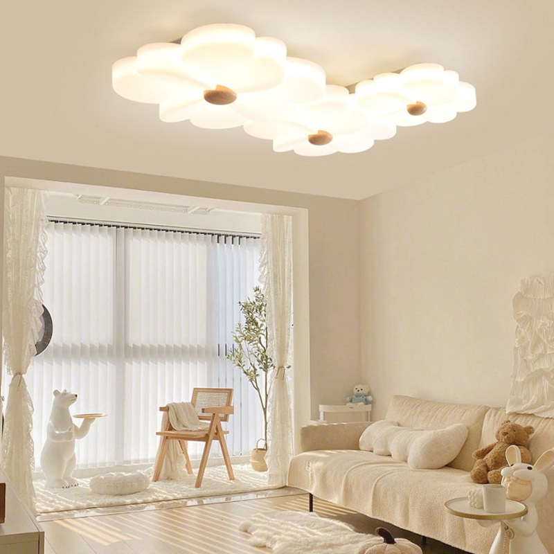 Contemporary Creative Flower String Iron Acrylic LED Flush Mount Ceiling Light For Living Room
