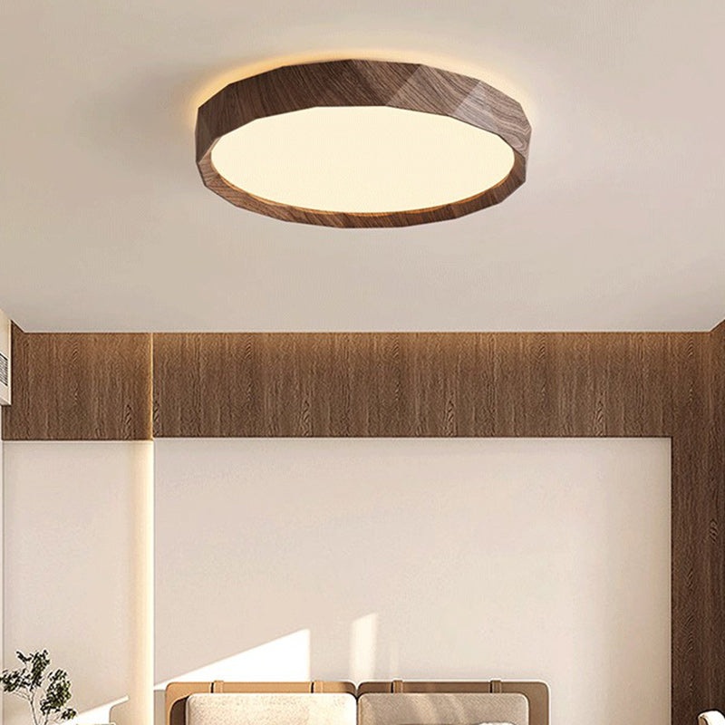 Contemporary Retro Round Diamond Border Iron Acrylic LED Flush Mount Ceiling Light For Bedroom