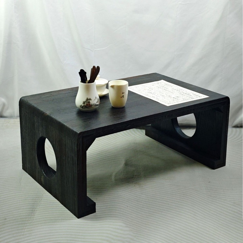 Traditional Chinese Zen Rectangular Solid Wood Coffee Table For Living Room
