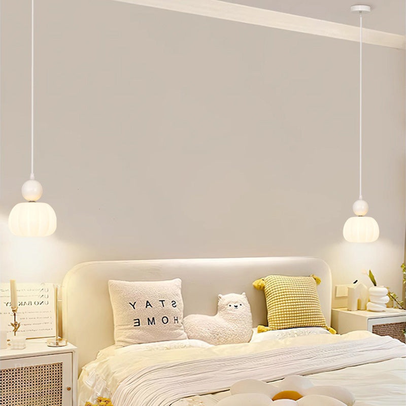 Traditional French Iron Acrylic Cotton Flower 1-Light Pendant Light For Living Room