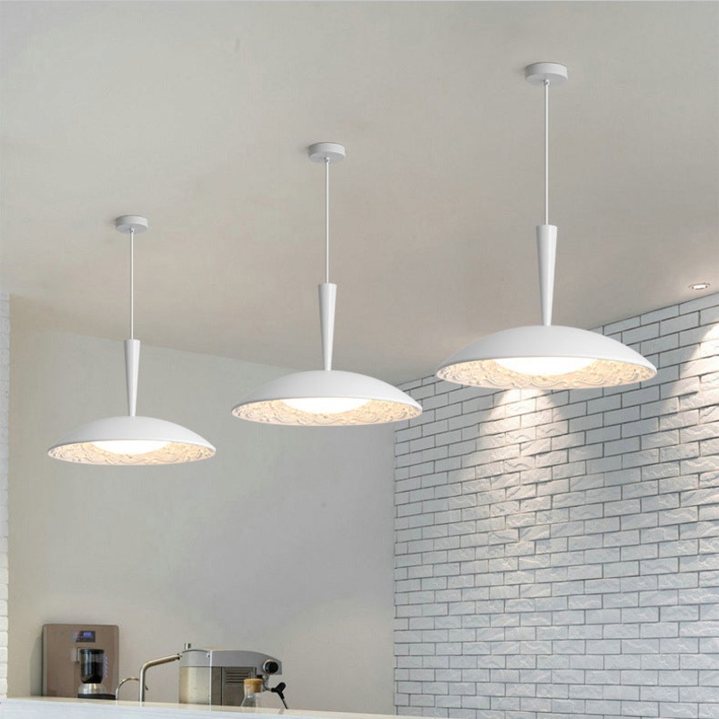Traditional French Resin PE Wood Hardware Dome Flying Saucer LED Pendant Light For Dining Room
