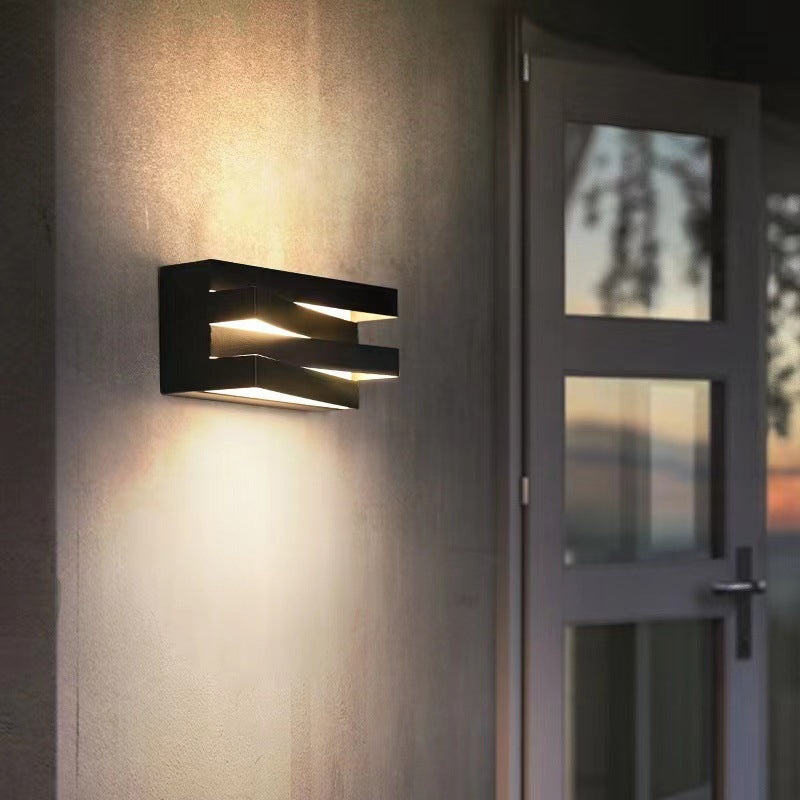 Contemporary Creative Iron Rectangular Up And Down LED Wall Sconce Lamp For Hallway