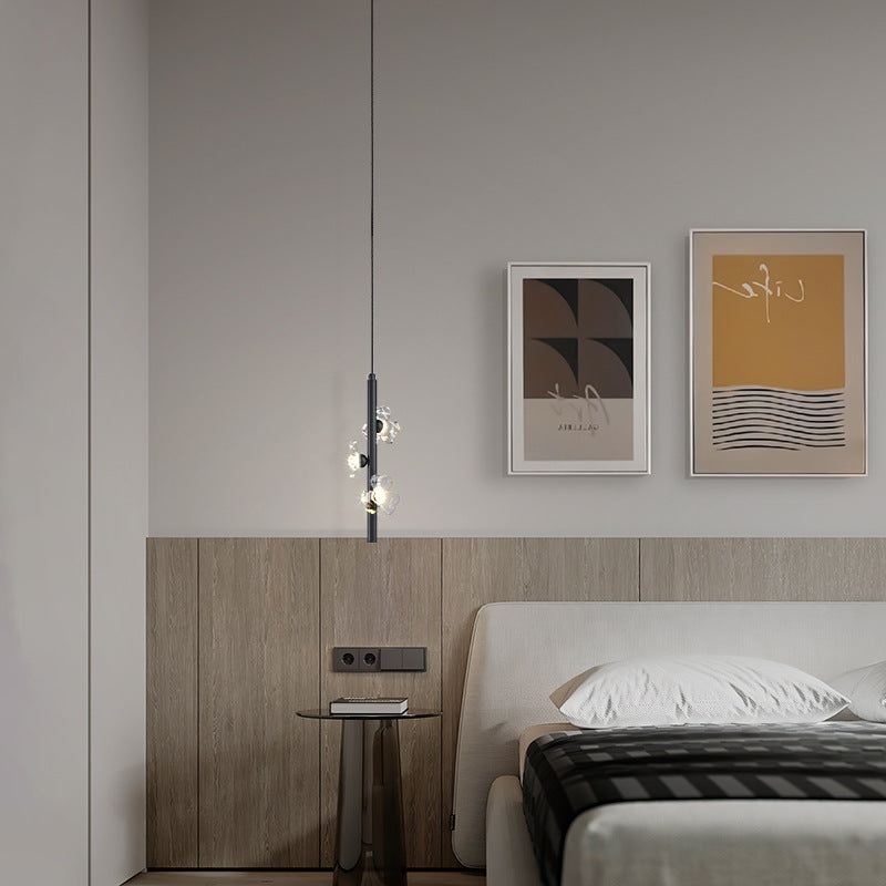 Contemporary Nordic Cylinder Flower Iron Acrylic LED Pendant Light For Bedroom
