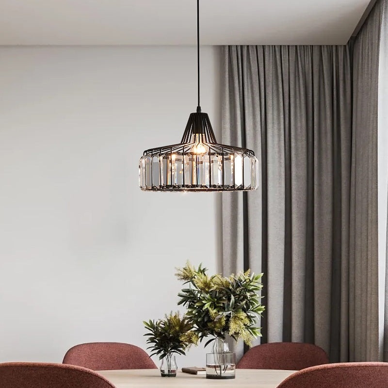 Modern Simplicity Iron Crystal 1 - Light Pendant Light For Dining Room