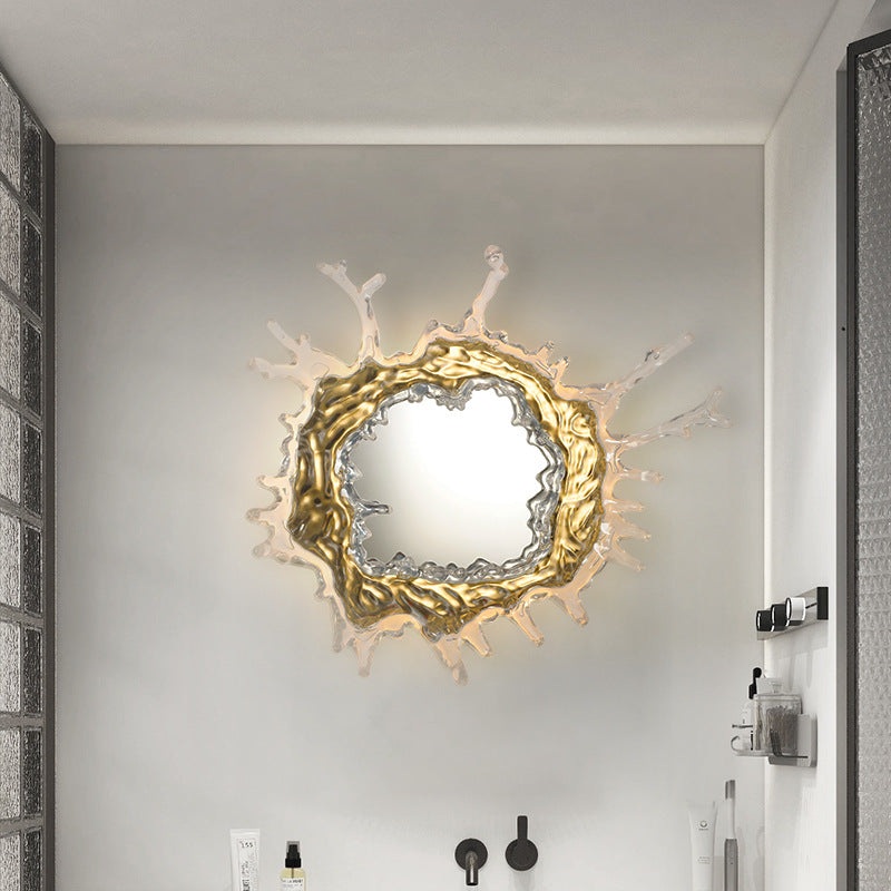 Contemporary Creative Stainless Steel Acrylic Water Drop Mirror LED Wall Sconce Lamp For Bathroom