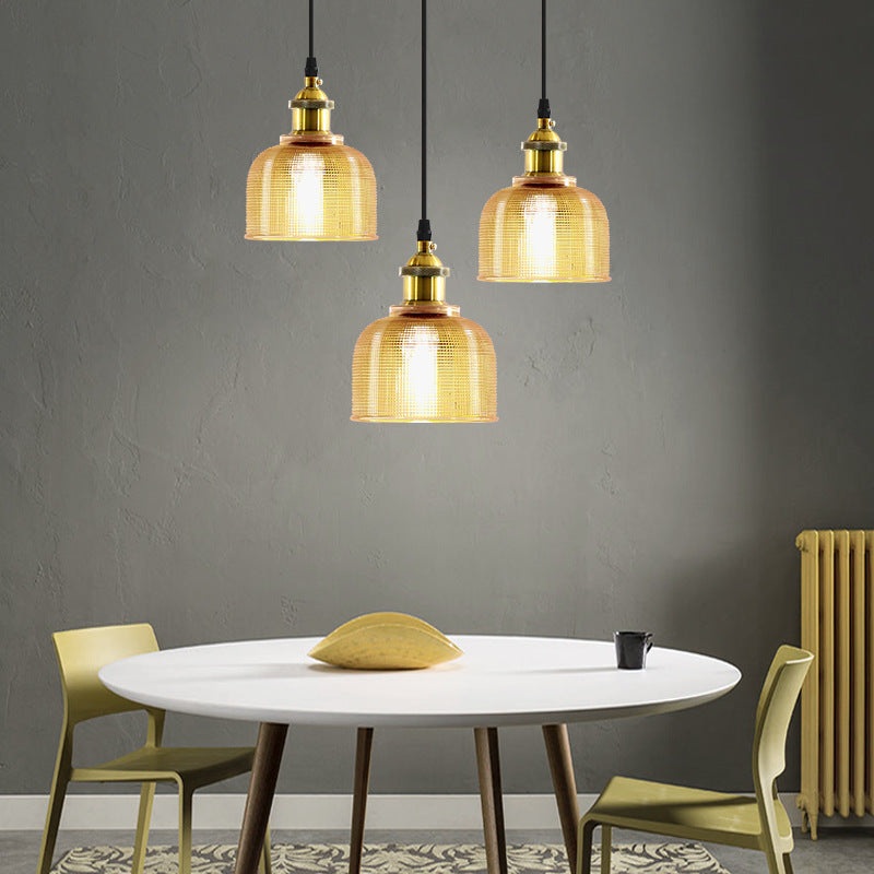 Contemporary Nordic Prismatic Glass 1-Light Pendant Light For Living Room
