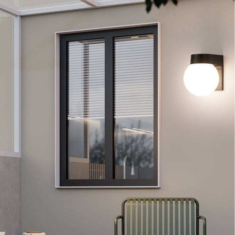 Modern Simplicity Waterproof PC Acrylic Ball Shade 1-Light Outdoor Wall Sconce Lamp For Outdoor Patio