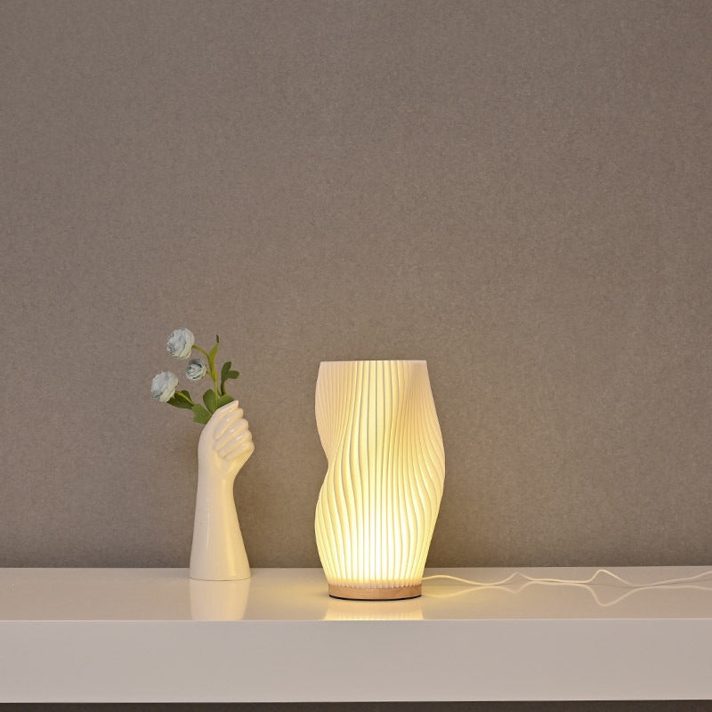 Modern Art Deco Column Plastic LED Table Lamp For Living Room