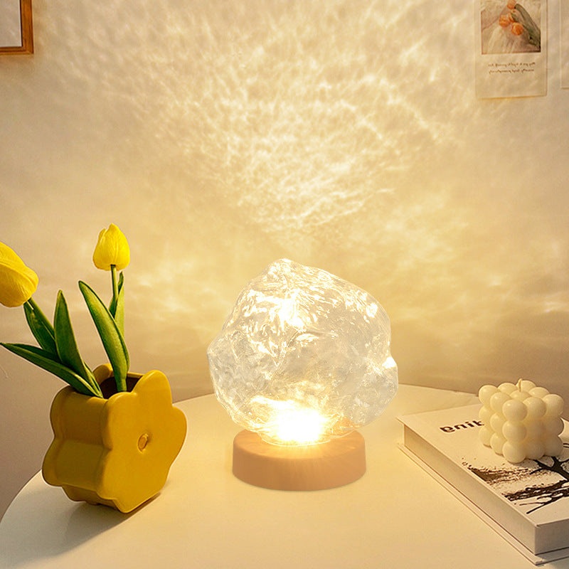 Modern Art Deco Trapezoid Plastic Glass LED Table Lamp For Living Room