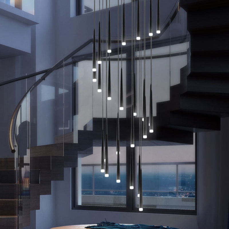 Modern Minimalist Round Branch Acrylic Iron LED Chandeliers For Living Room