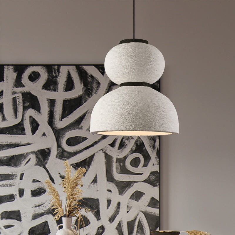 Traditional Japanese Dome Plastic 1-Light Pendant Light For Living Room