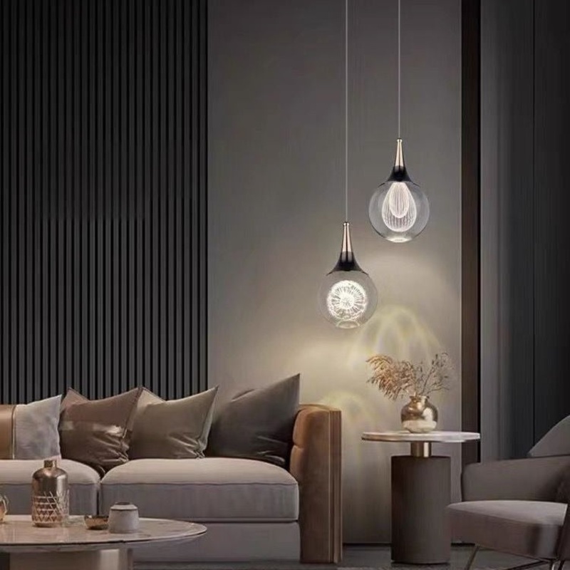 Contemporary Creative Aluminum Crystal Ball Deer Jellyfish Earth LED Pendant Light For Bedside