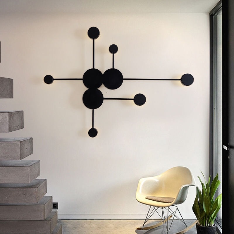 Contemporary Creative Dipper Round Iron Acrylic LED Wall Sconce Lamp For Bedroom