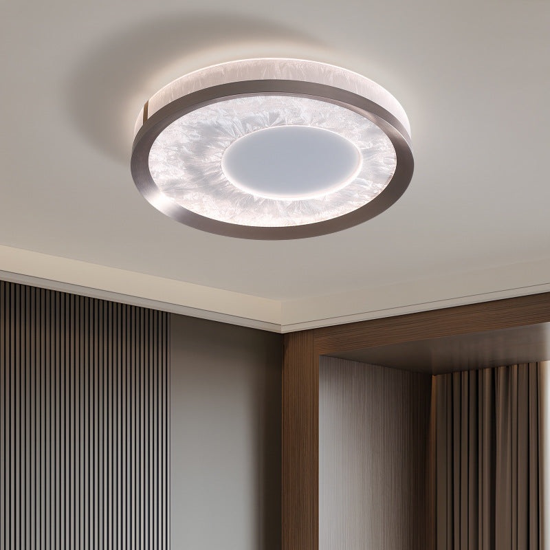 Contemporary Nordic Aluminum Acrylic Round LED Flush Mount Ceiling Light For Bedroom
