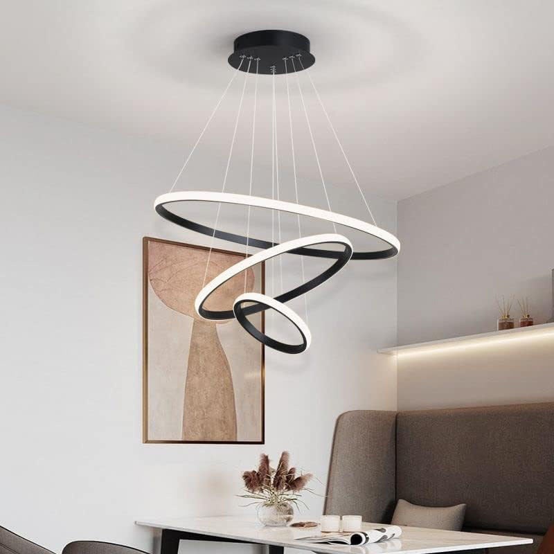 Contemporary Nordic Iron Silica Circles Ring LED Chandeliers For Living Room