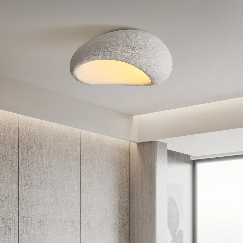 Contemporary Nordic Irregular Oval Resin Shade 1-Light Flush Mount Ceiling Light For Living Room