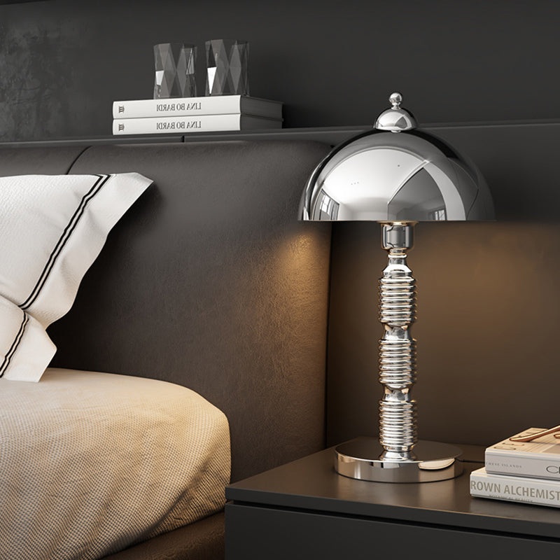 Modern Luxury Half Round Column Iron 1-Light Table Lamp For Living Room
