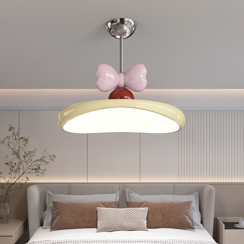 Modern Minimalist Oval Arc Semi-Circular Base Bow Iron Acrylic LED Semi-Flush Mount Ceiling Light For Bedroom