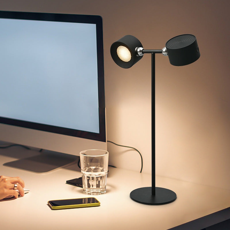 Modern Minimalist Rechargeable Rotatable ABS PC Round LED Table Lamp For Study