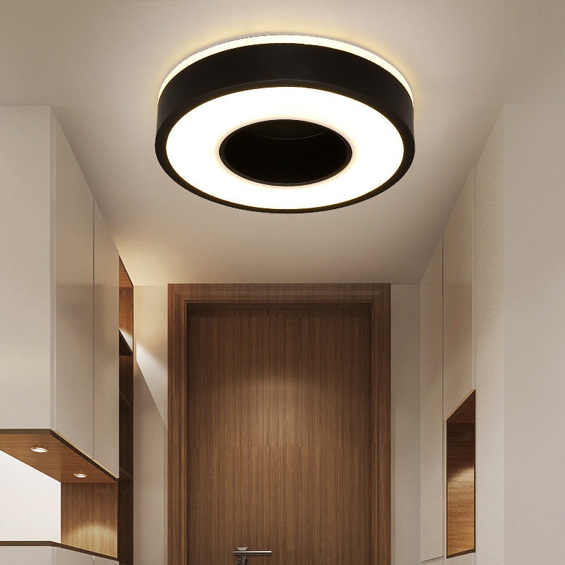 Modern Minimalist Round Square Cylinder Hollow Iron Acrylic LED Flush Mount Ceiling Light For Living Room