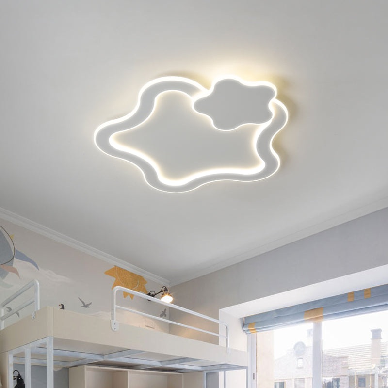 Contemporary Creative Kids Cartoon Five-Pointed Star Iron Acrylic LED Flush Mount Ceiling Light For Bedroom