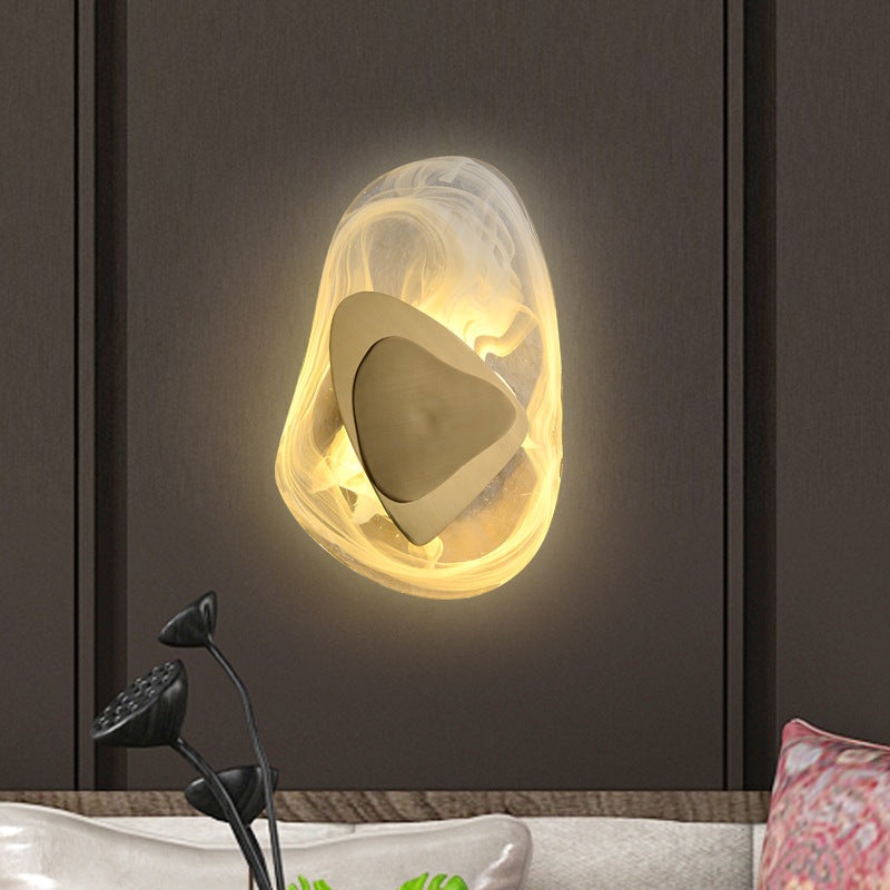 Contemporary Creative Oval Stainless Steel Glass LED Wall Sconce Lamp For Living Room