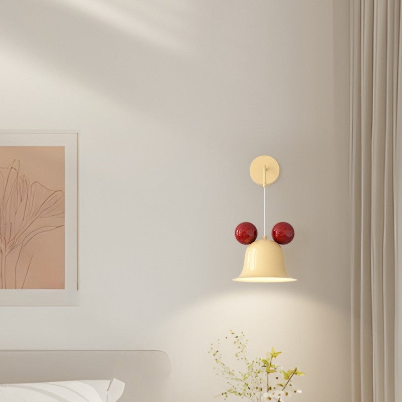 Contemporary Creative Round Bell Shape Iron 1-Light Wall Sconce Lamp For Bedroom
