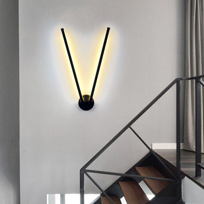 Modern Minimalist Rotatable 270 Black Long Line Aluminum LED Flush Mount Ceiling Light For Hallway