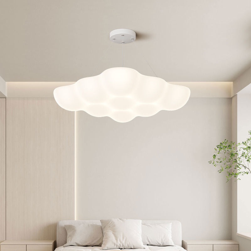 Modern Minimalist Square Cloud Shape Iron PE LED Pendant Light For Bedroom
